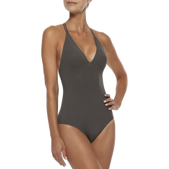 NWT Eres Close Up Mirella Braid Trimmed Swimsuit Shammy Brown France Designer - Picture 2 of 9